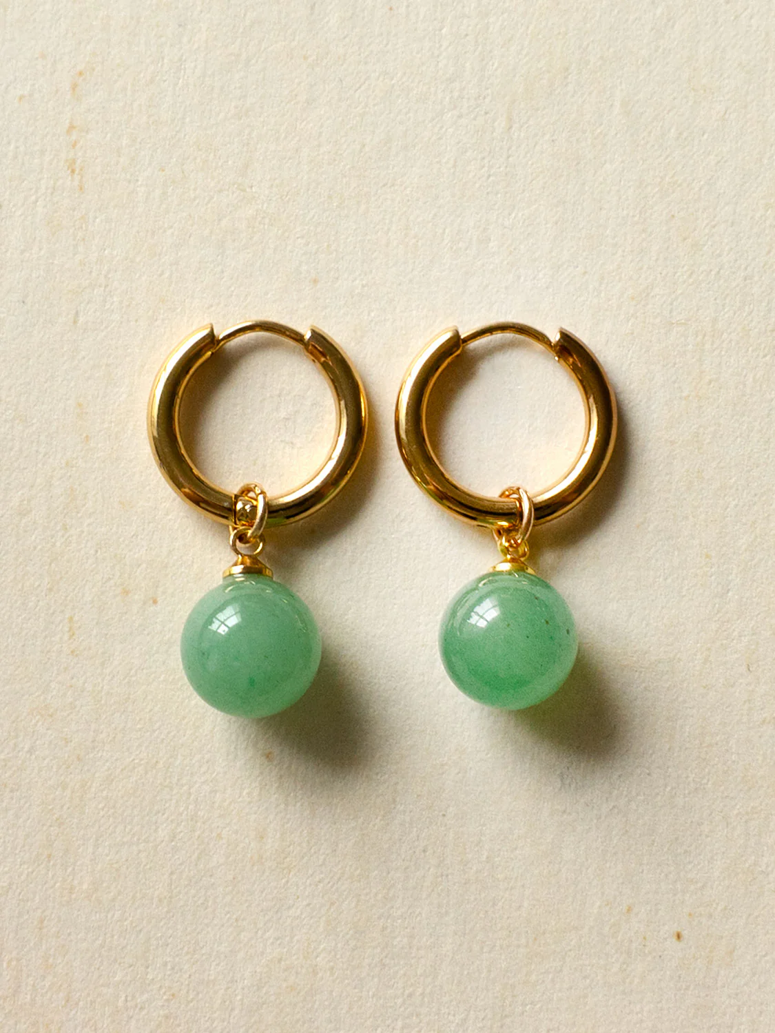 Align Ball Hoops - Green Aventurine - Image 2