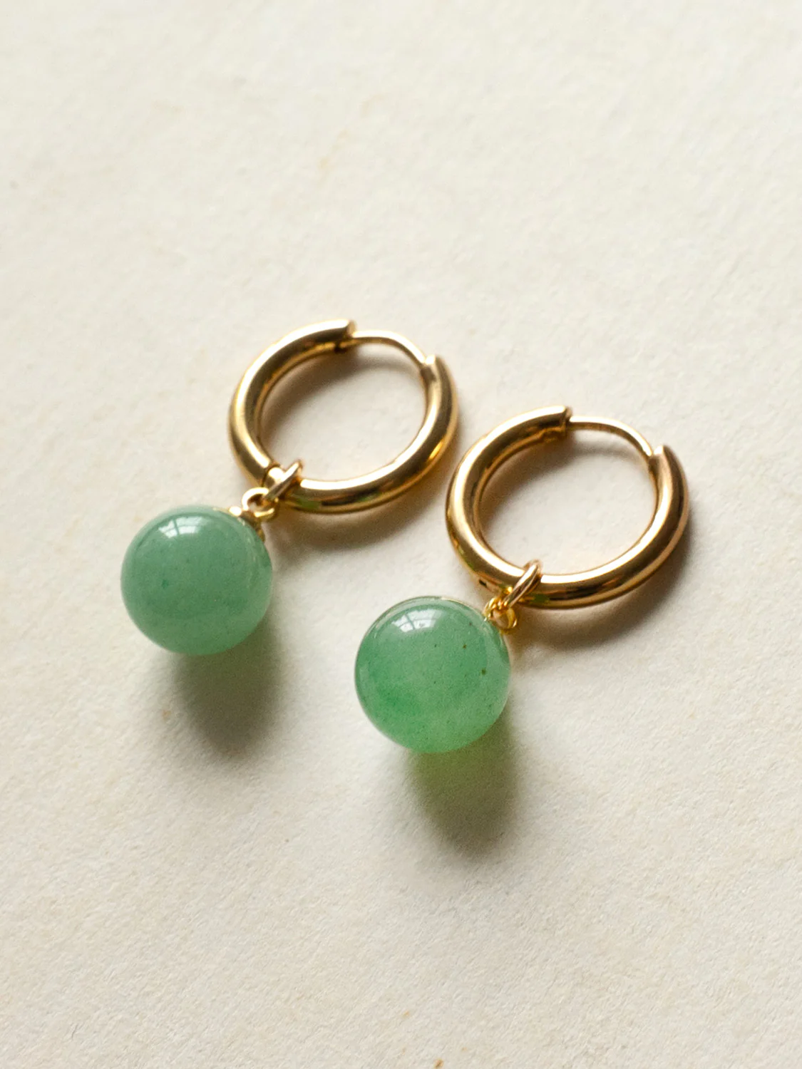 Align Ball Hoops - Green Aventurine - Image 4