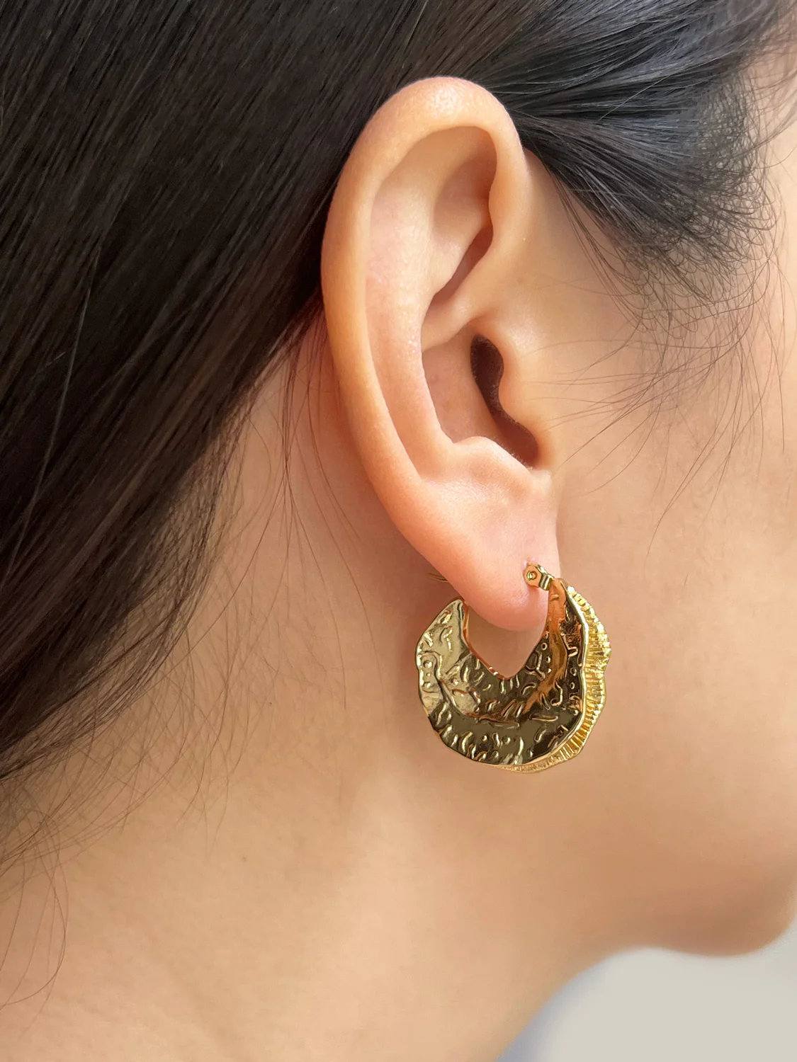 Ancient Warrior Hoops - Stainless Steel, Gold - Image 2