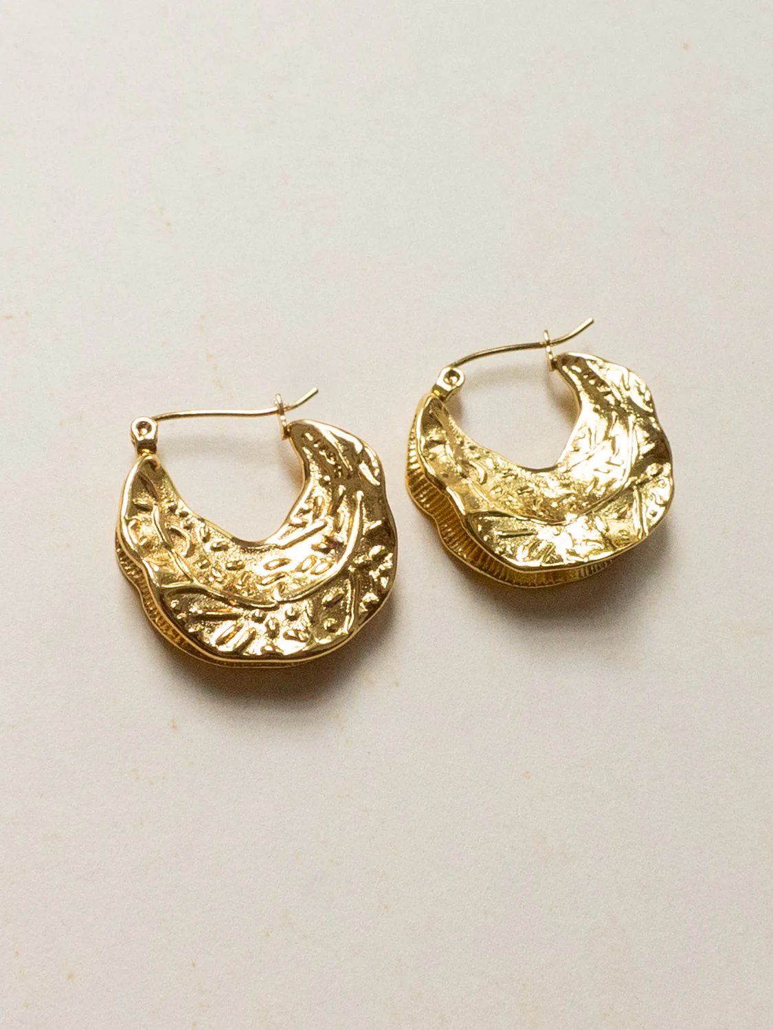 Ancient Warrior Hoops - Stainless Steel, Gold - Image 3