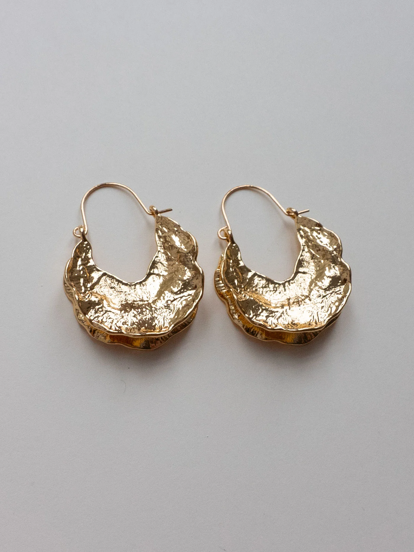 Antique Foil Hoops - Gold - Image 2