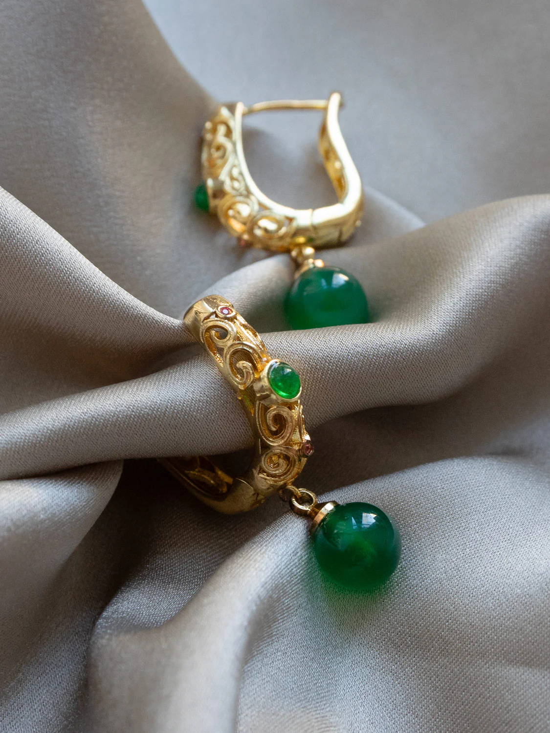 Baroque Jade Earrings - Image 3