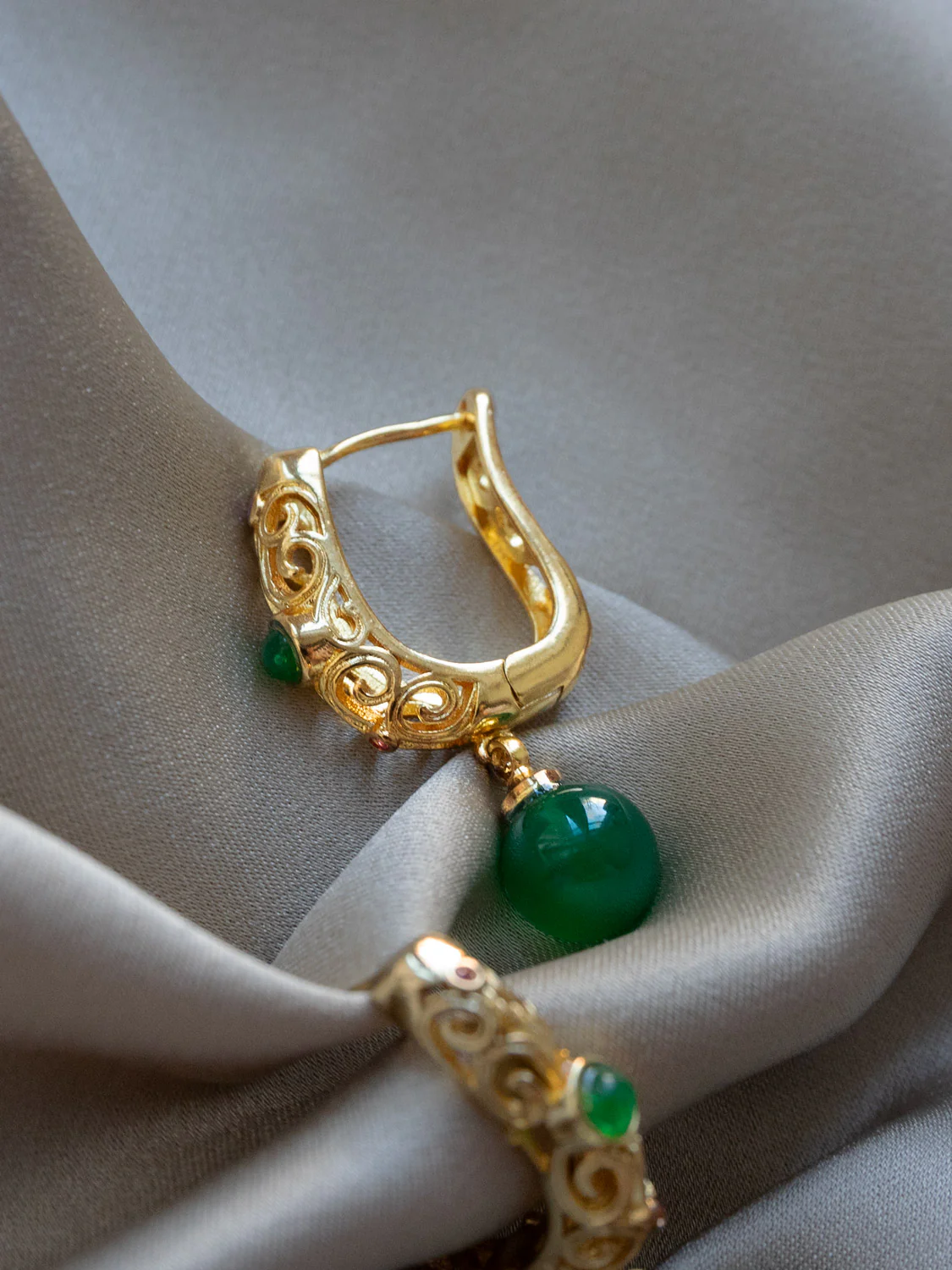 Baroque Jade Earrings - Image 4