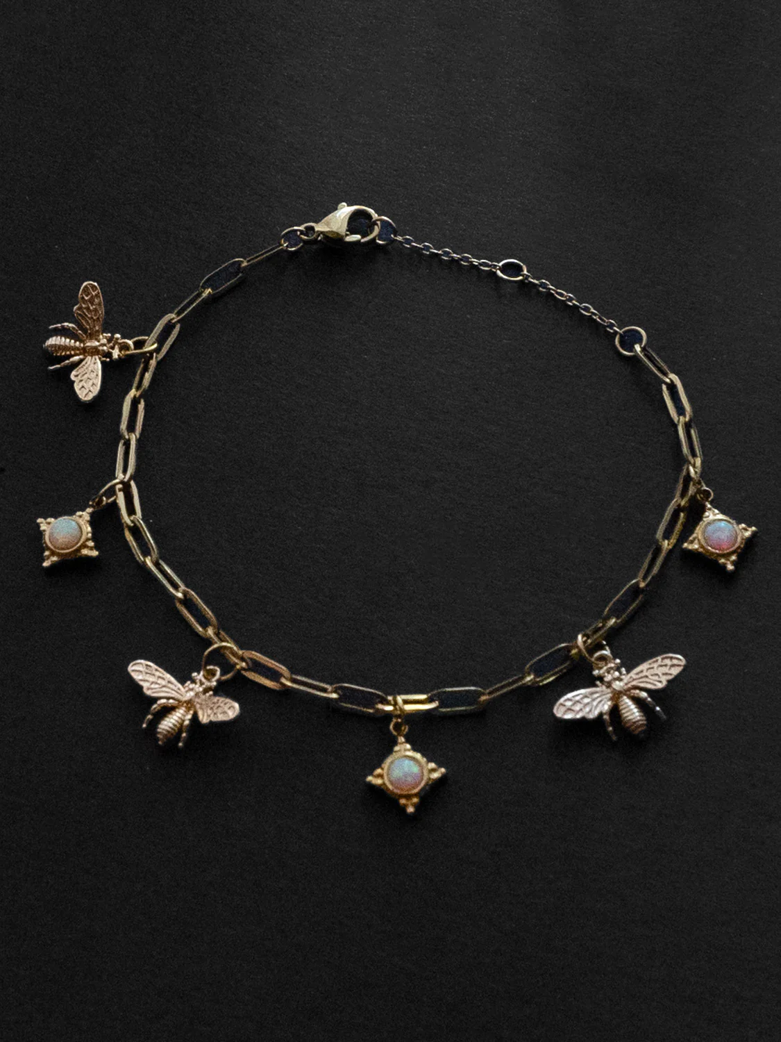 Bee & Opal Charm Bracelet - Alabaster Cream - Image 3
