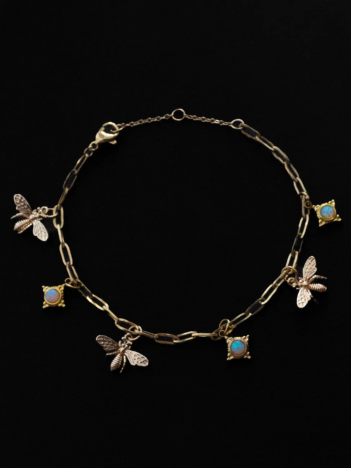 Bee & Opal Charm Bracelet - Periwinkle Blue - Image 3