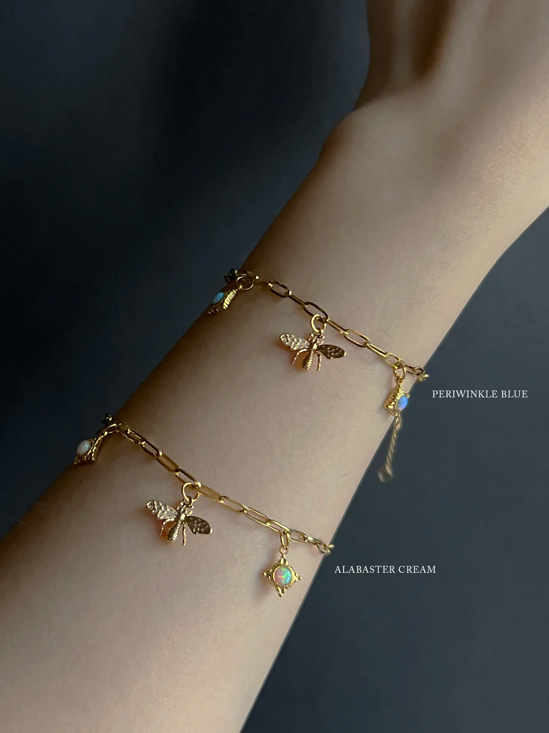 Bee & Opal Charm Bracelet - Alabaster Cream - Image 4