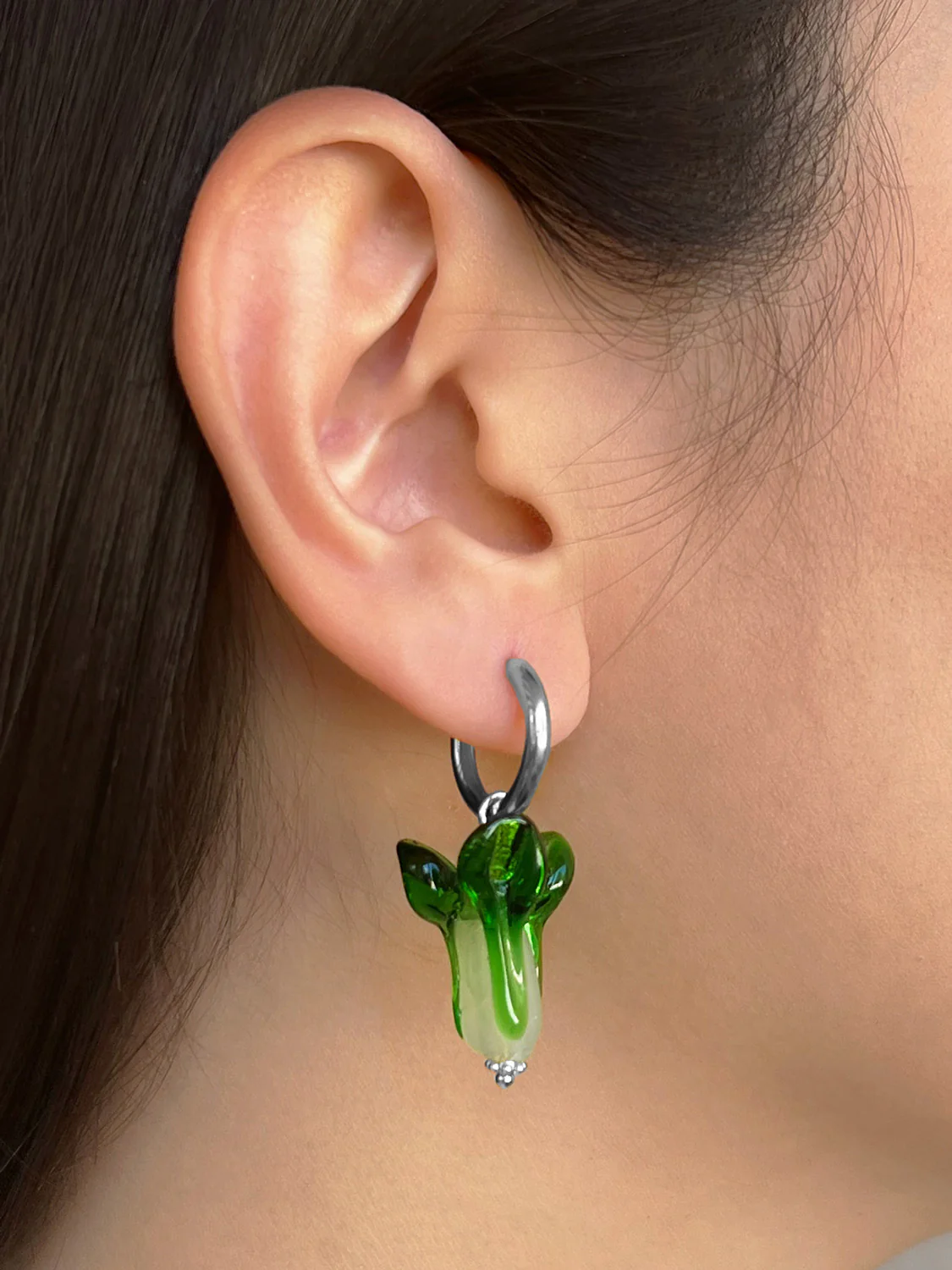 Bok Choy Hoops - Dark Green, Silver - Image 2