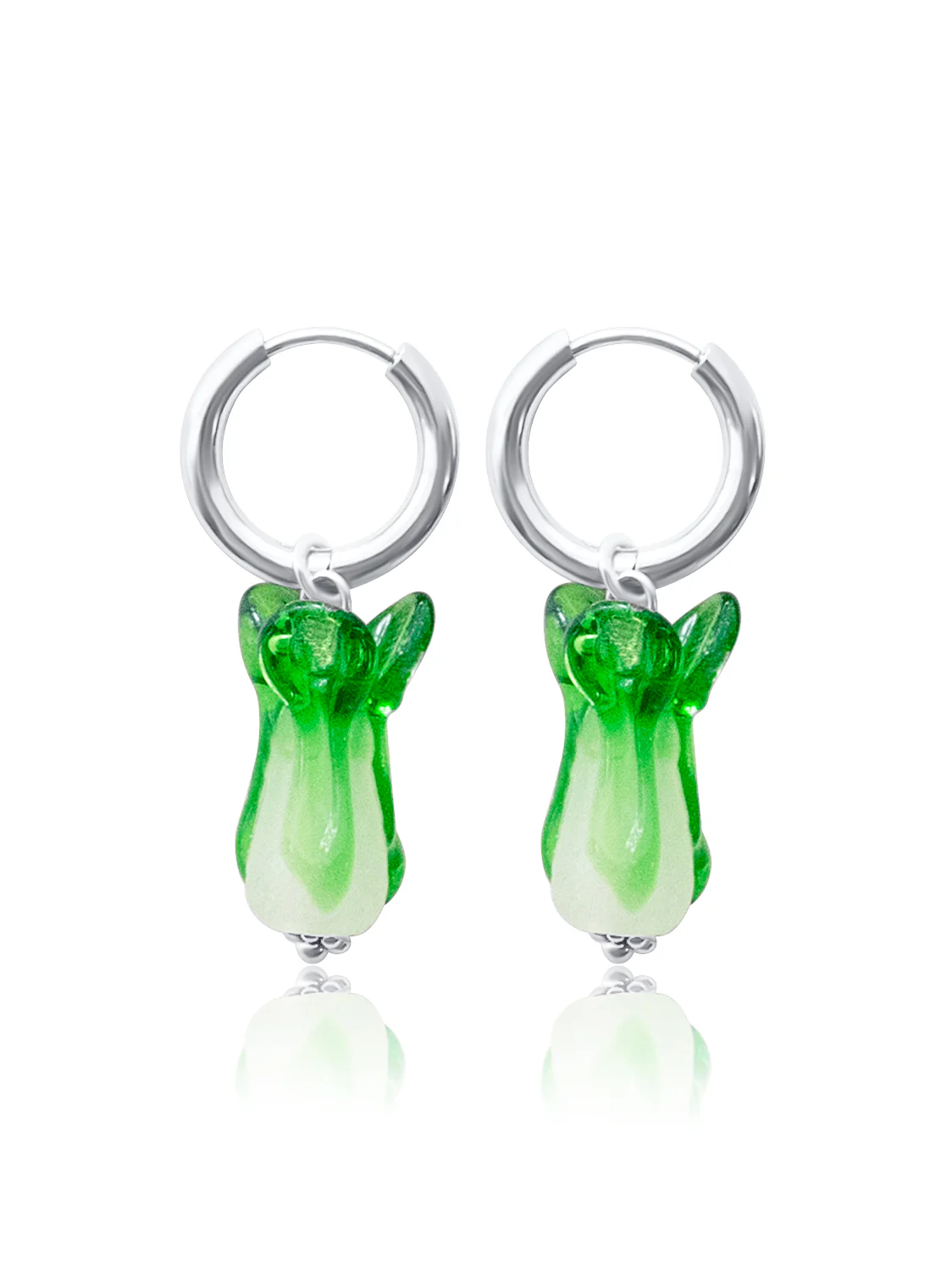 Bok Choy Hoops - Dark Green, Silver - Image 3