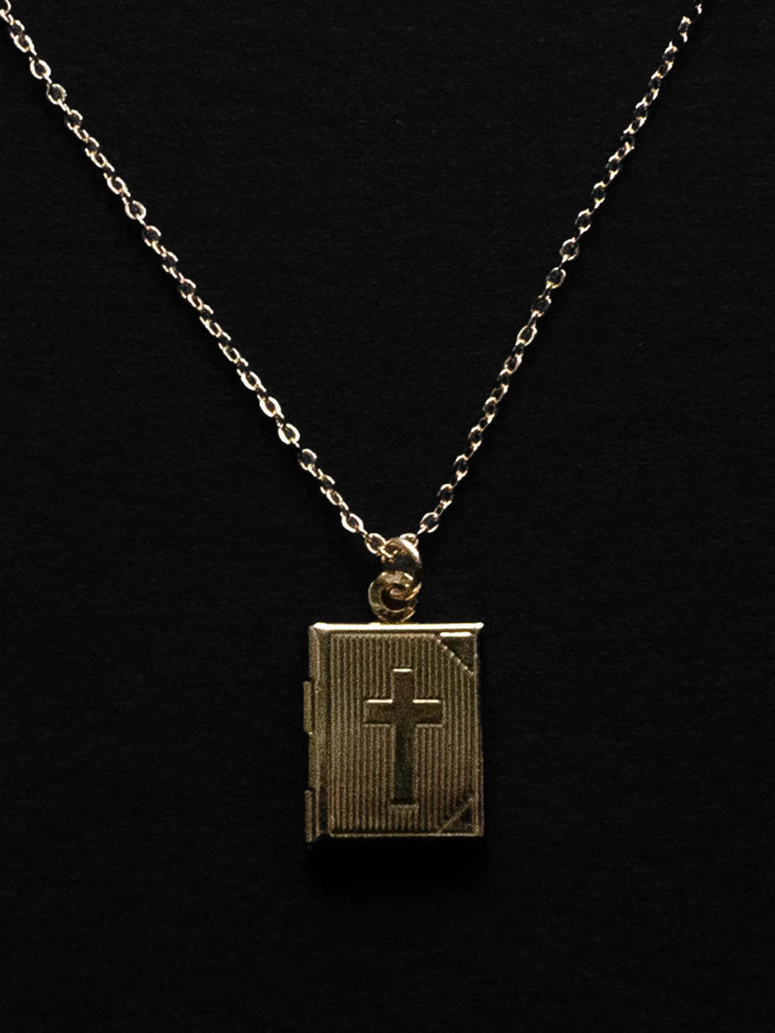Book Locket Necklace - Gold - Image 2