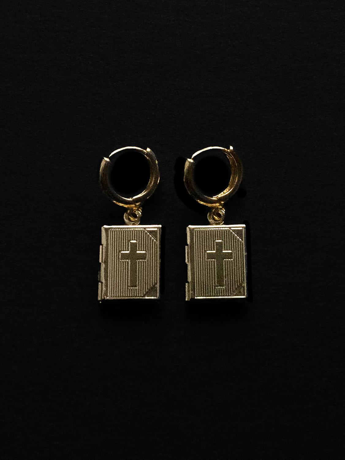 Book Locket Necklace - Gold - Image 6