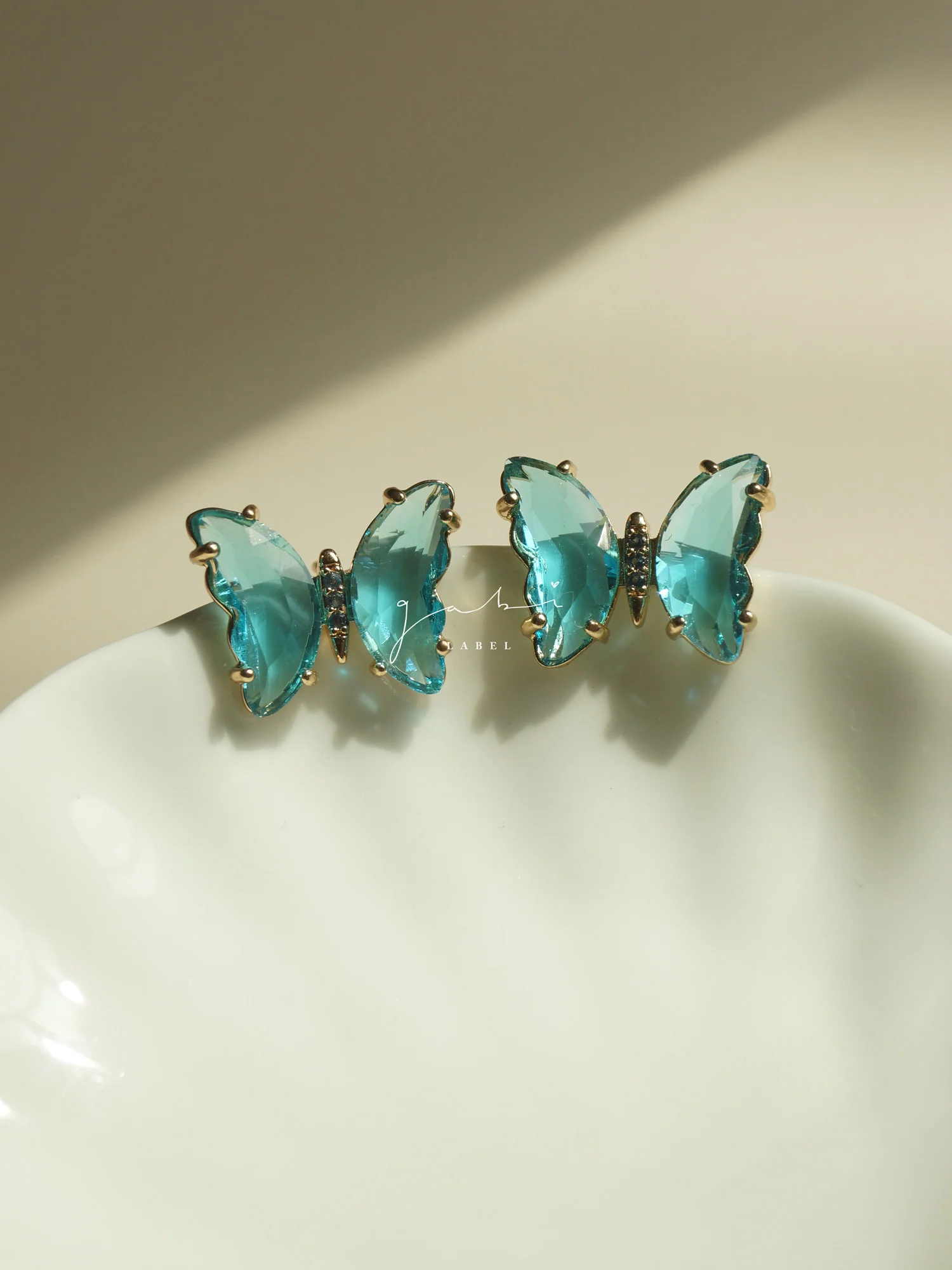 Butterfly Earstuds - Aqua *S925 Earposts - Image 3