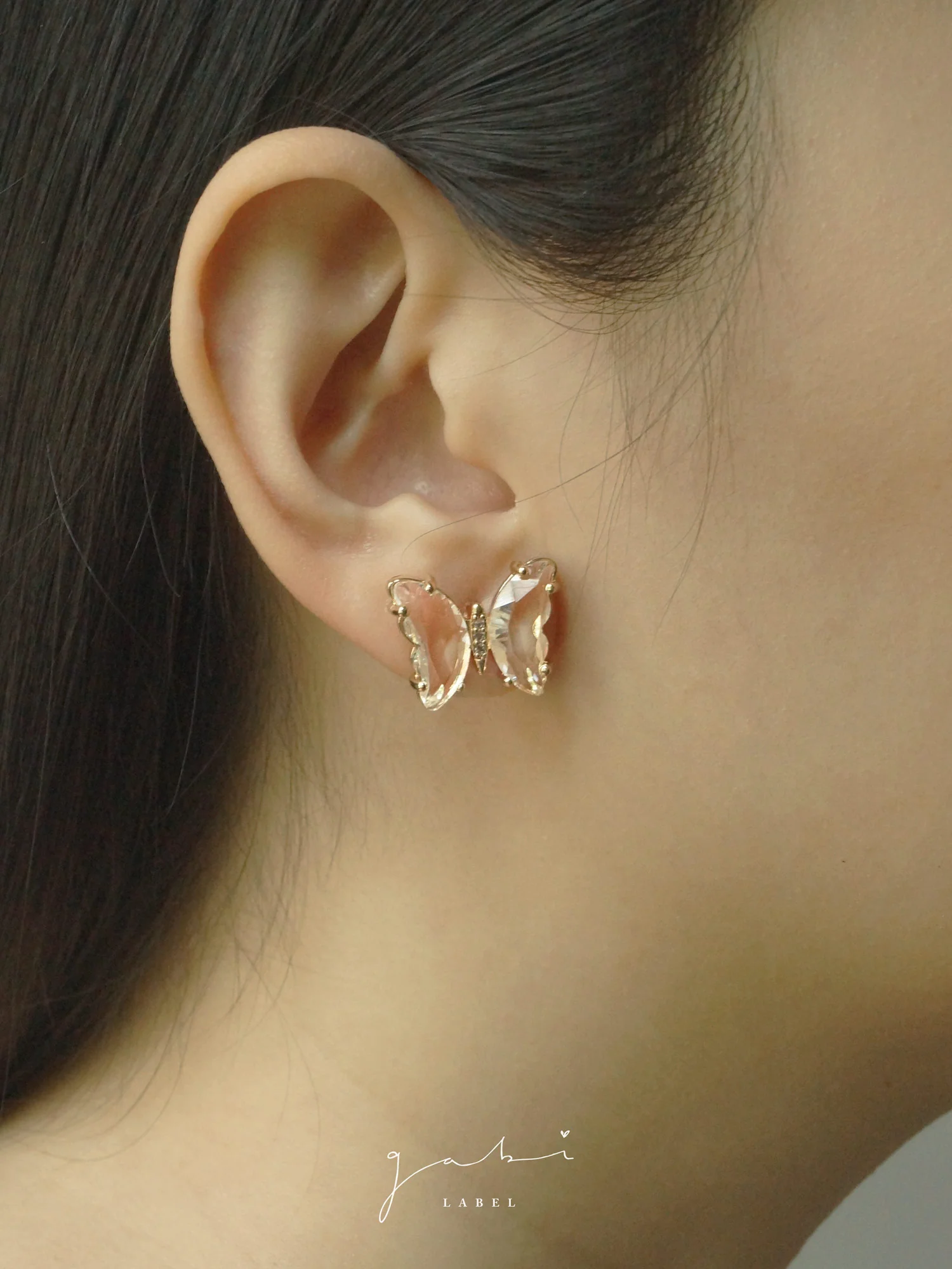 Butterfly Earstuds - Clear *S925 Earposts - Image 3