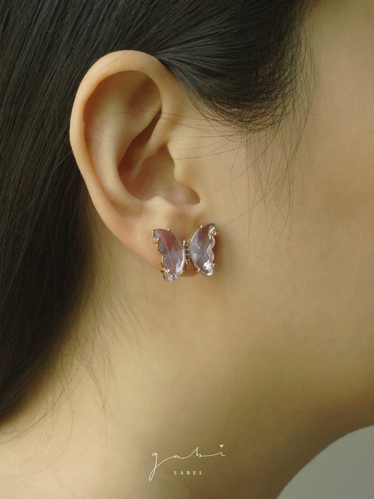 Butterfly Earstuds - Lilac *S925 Earposts - Image 4