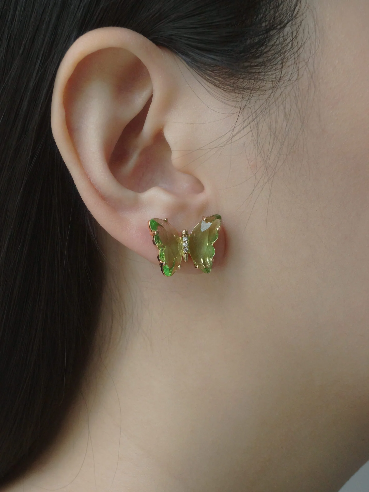 Butterfly Earstuds - Mint Green *S925 Earposts - Image 3