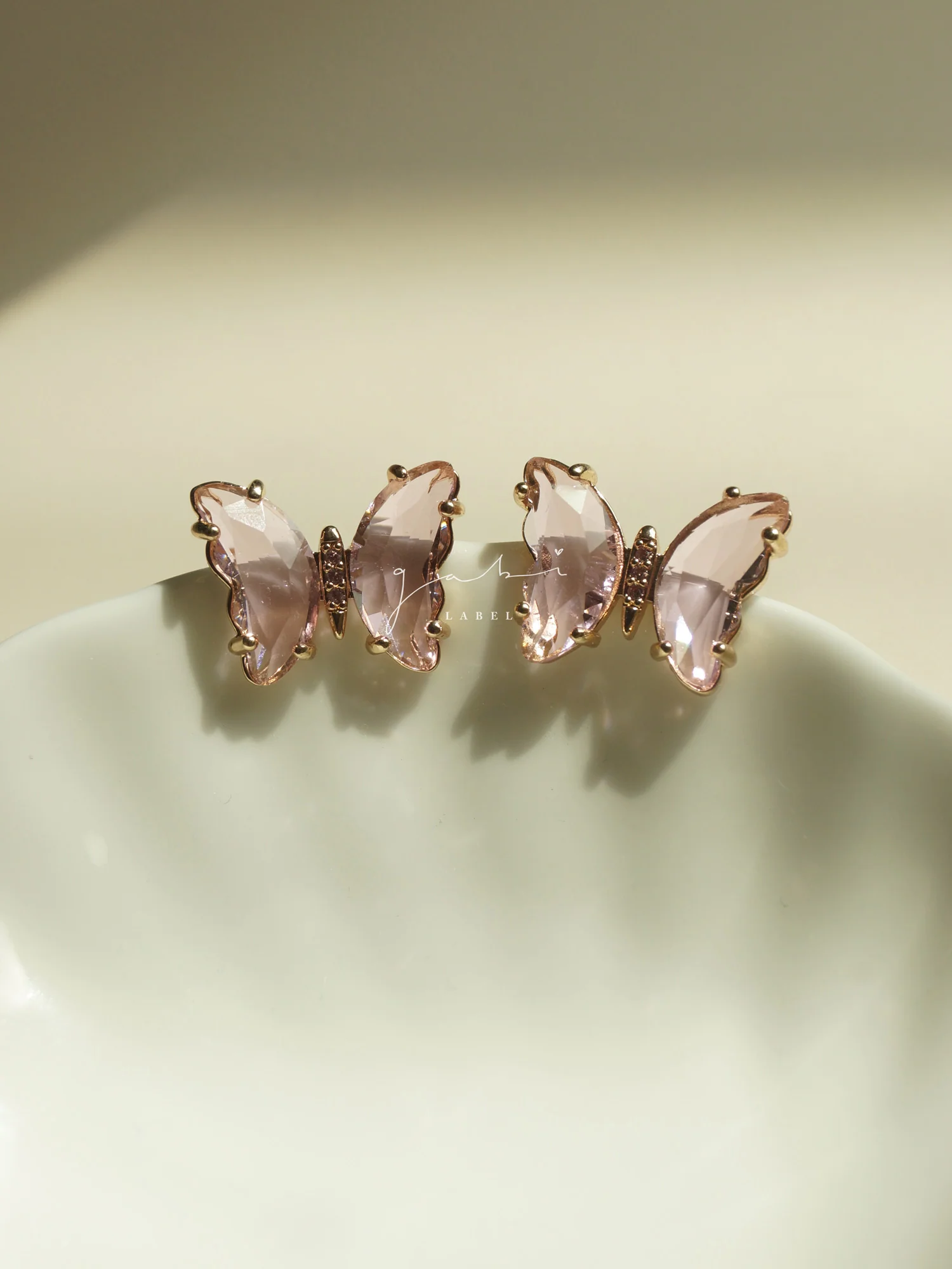 Butterfly Earstuds - Pink *S925 Earposts - Image 3