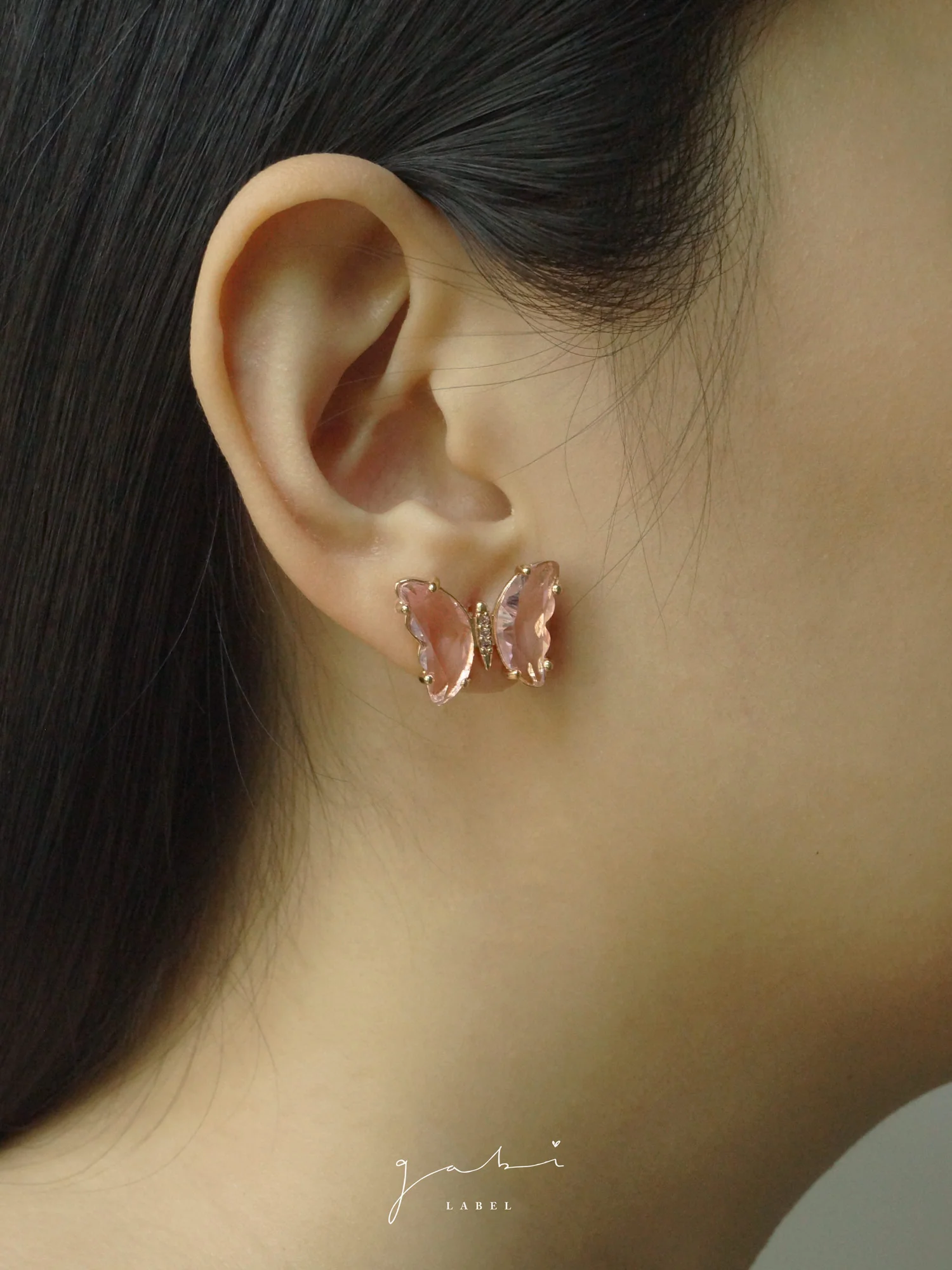 Butterfly Earstuds - Pink *S925 Earposts - Image 4