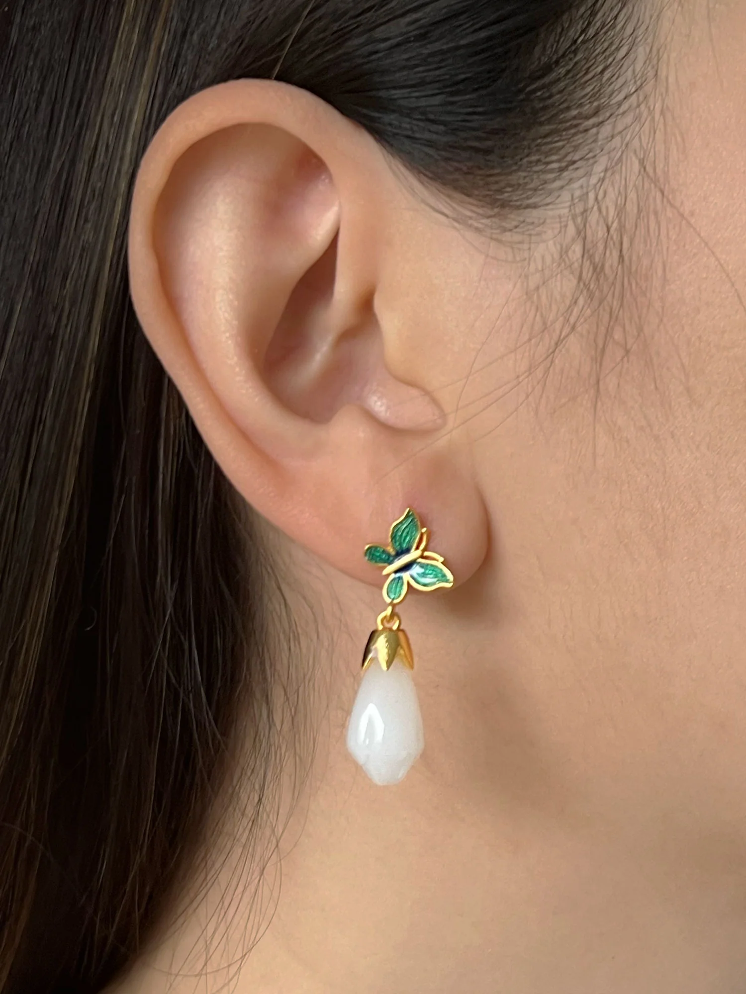 Butterfly Jade Earrings - Image 2