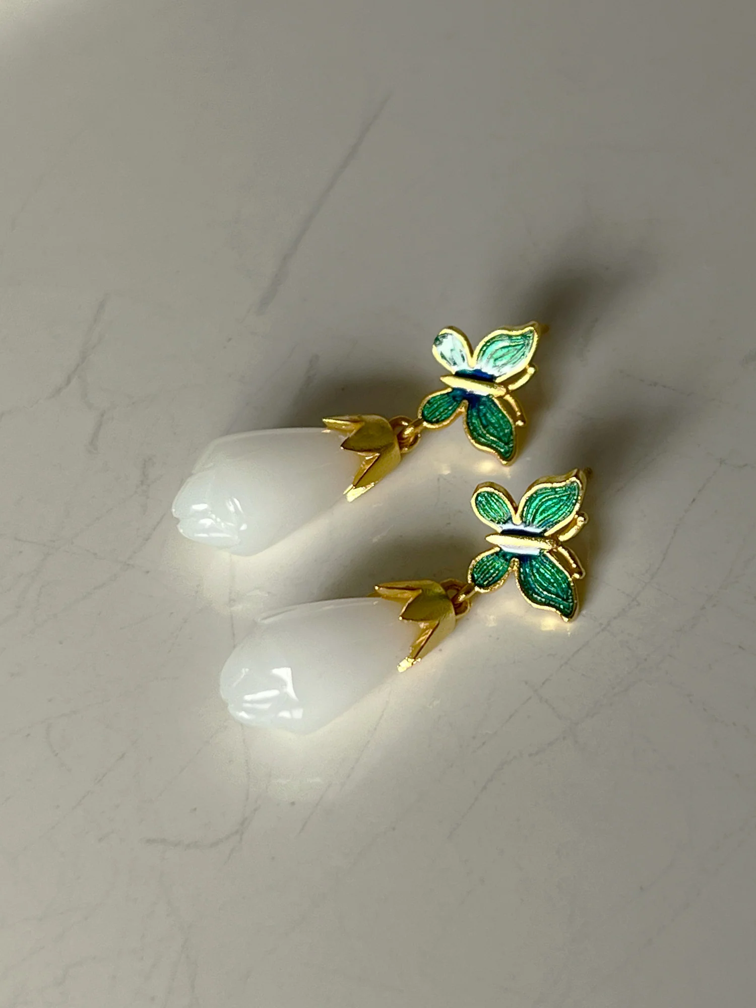 Butterfly Jade Earrings - Image 3