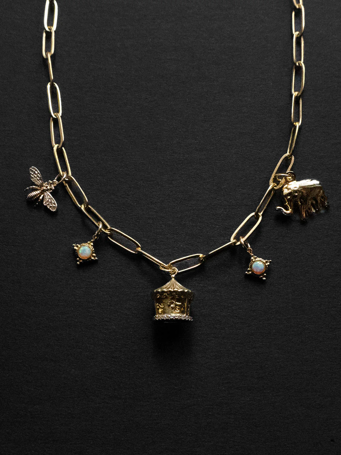 Carnival Charm Necklace - Carousel, Elephant, Bee - Image 4