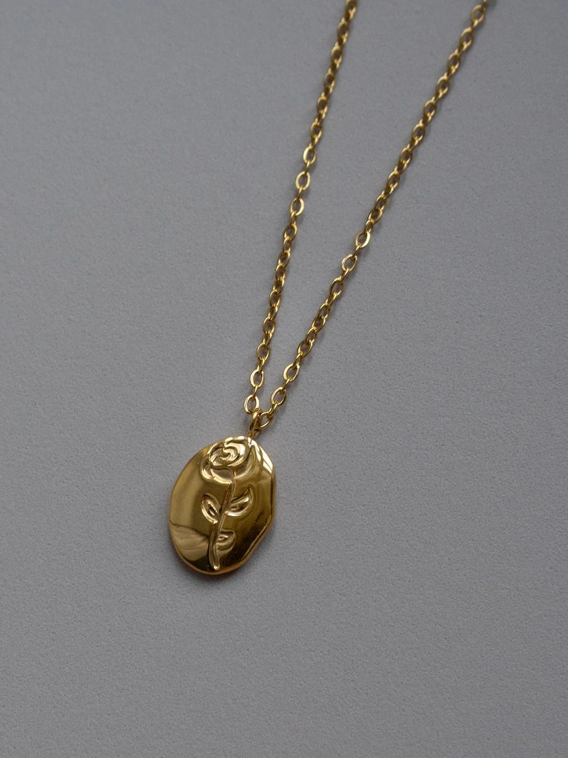 Carved Rose Pendant Necklace - Image 3