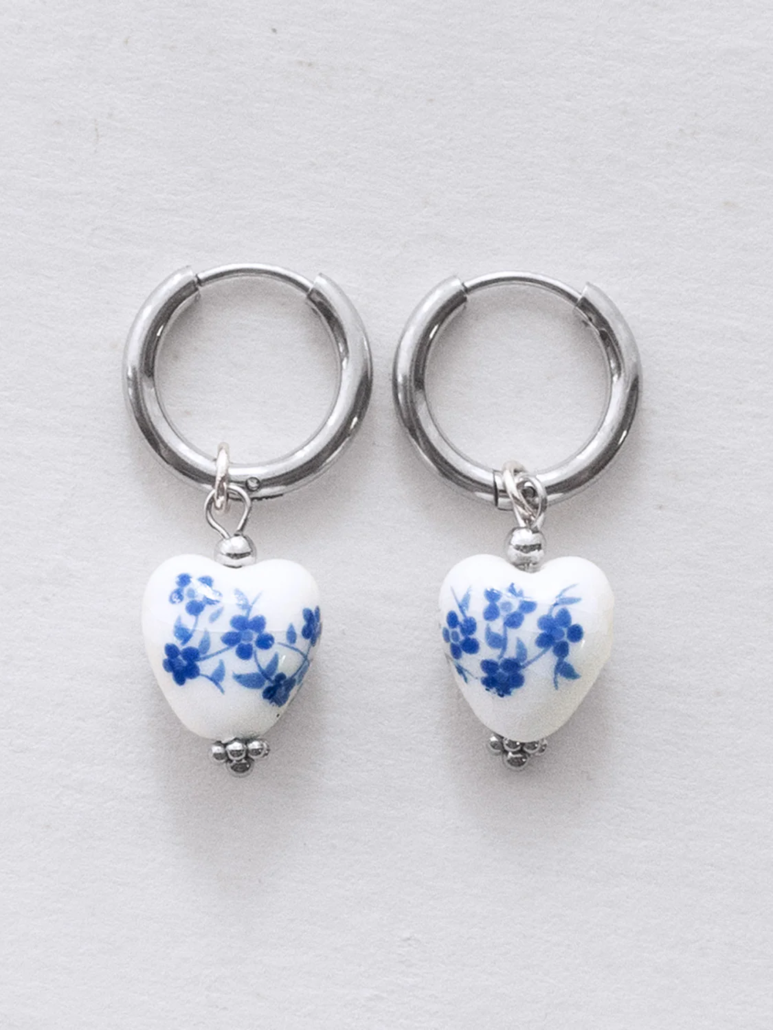 Ceramic Heart Necklace - Silver - Image 3