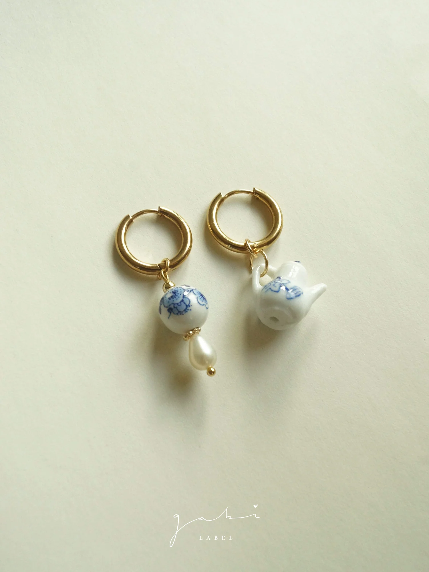 Ceramic Teapot Mismatched Hoop Earrings - Image 5