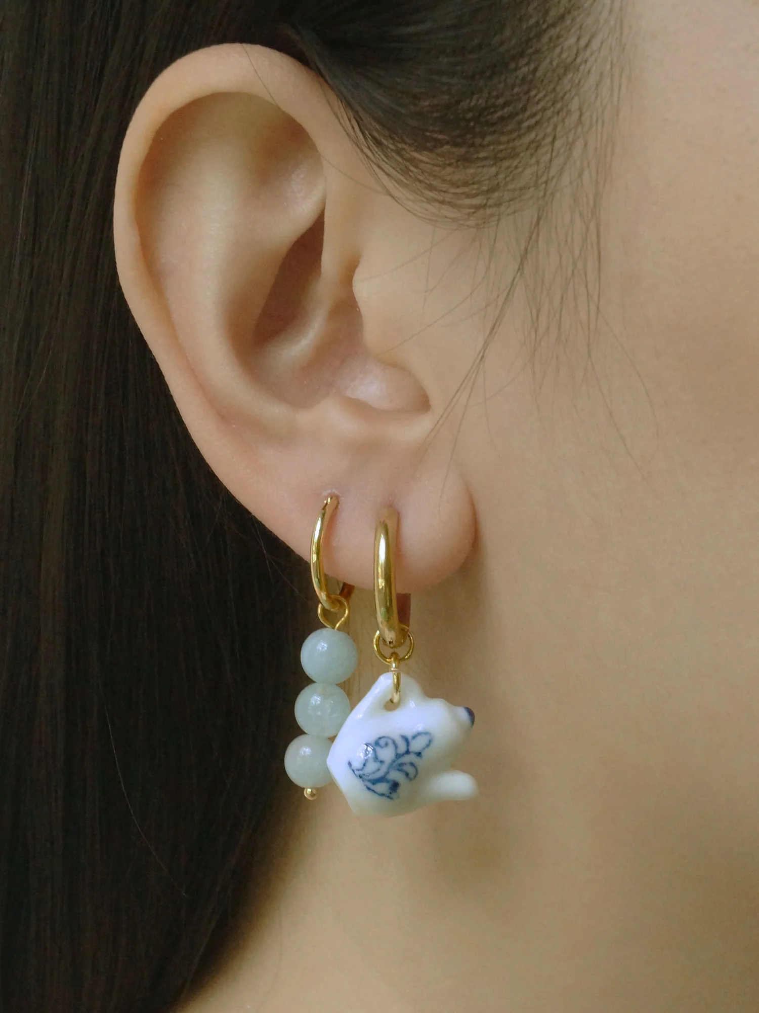 Ceramic Teapot Mismatched Hoop Earrings - Image 6