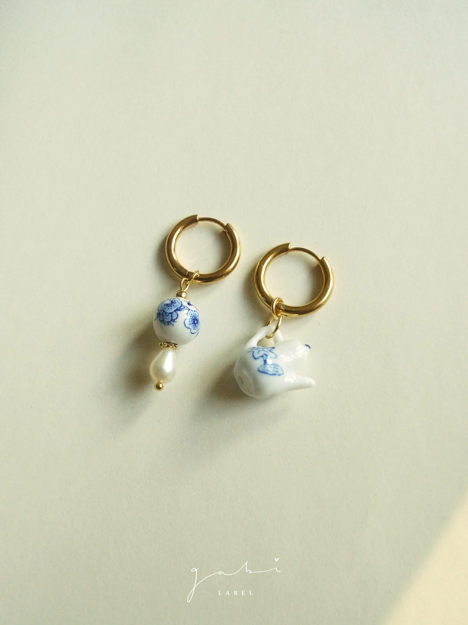 Ceramic Teapot Mismatched Hoop Earrings - Image 7
