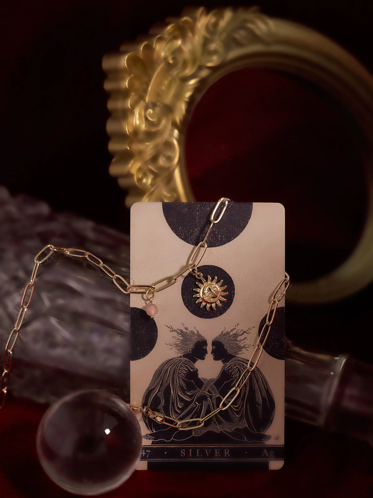 Charmed Sun-Moon Paperclip Necklace - Light - Image 3