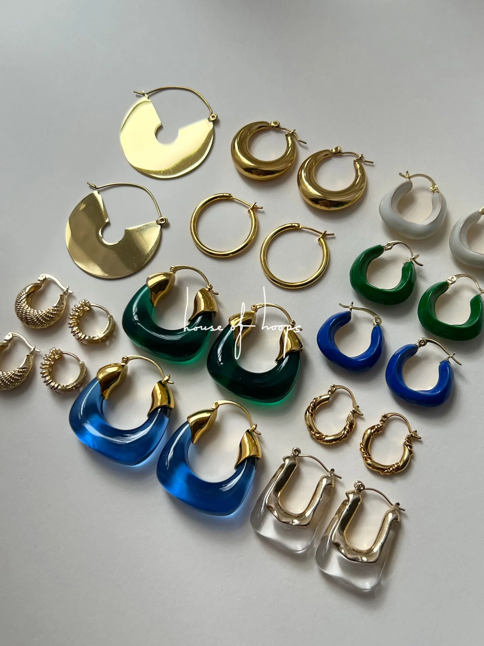 Eclectic Gold Flat Hoops - Image 4