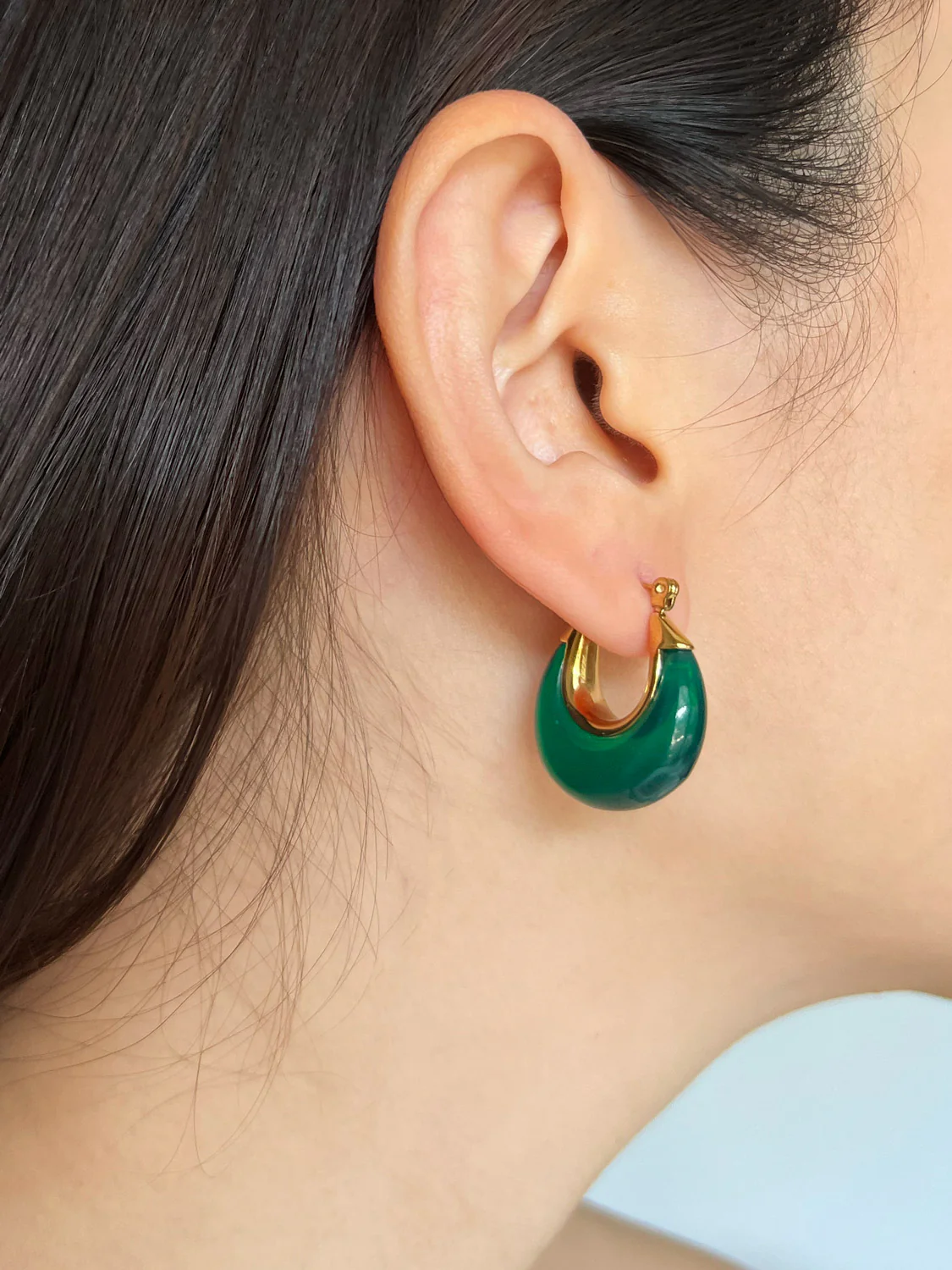 Chic Resin Hoops - Green - Image 4
