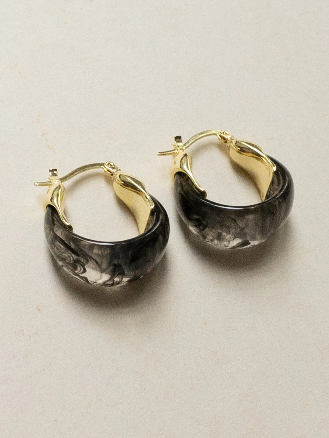 Chunky Cradle Hoops - Black - Image 2