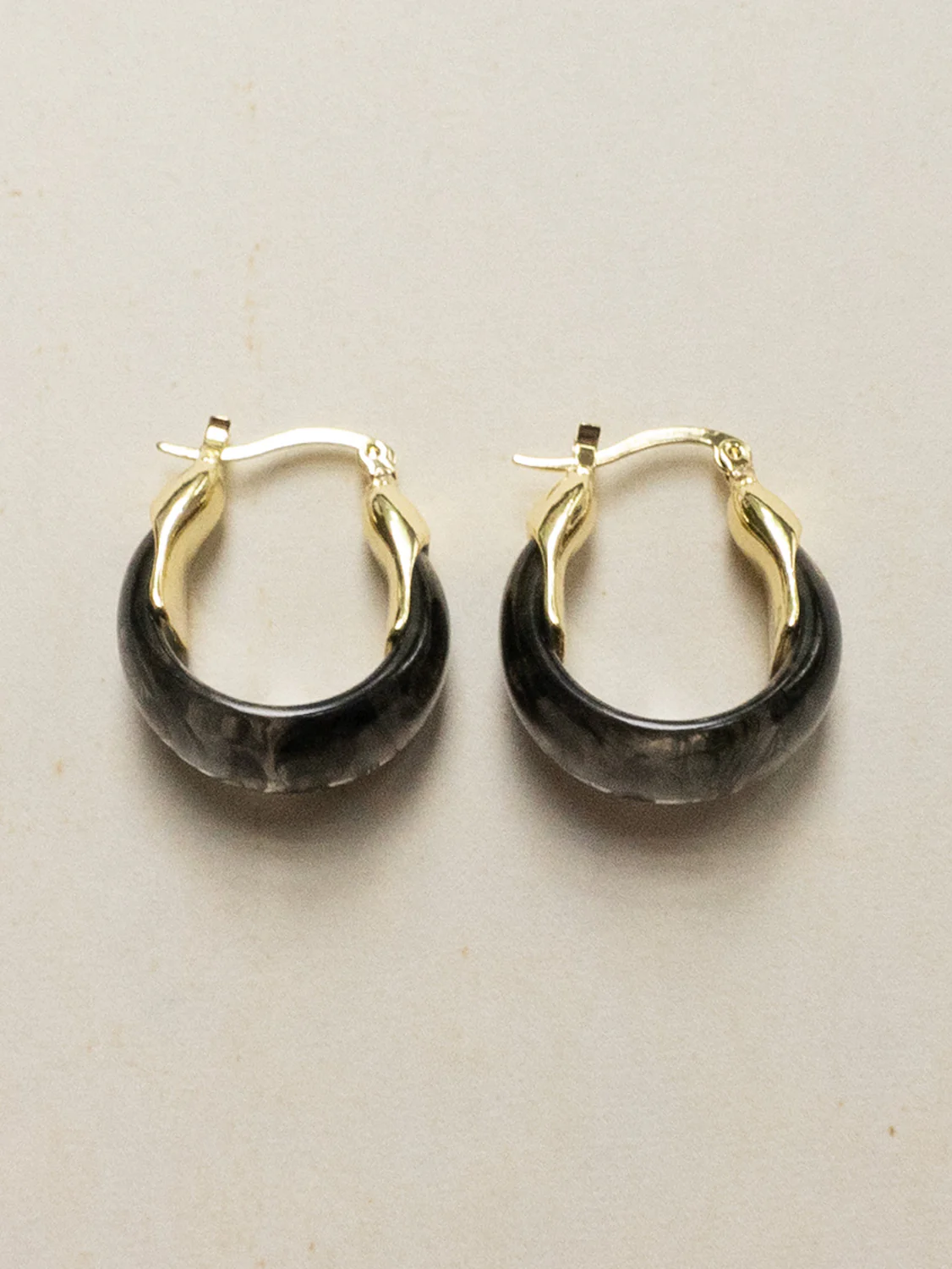 Chunky Cradle Hoops - Black - Image 4