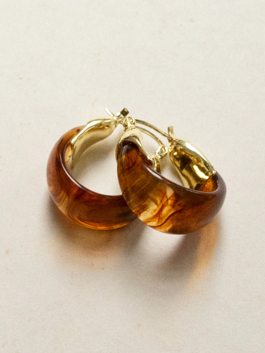 Chunky Cradle Hoops - Brown - Image 2