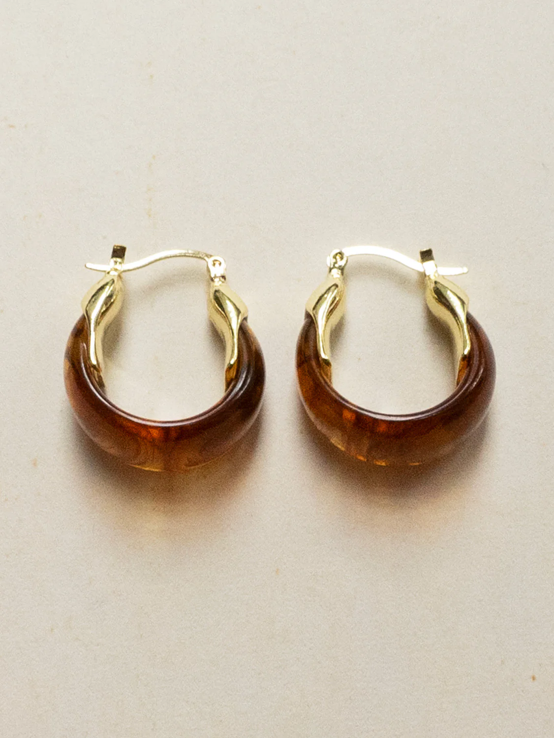 Chunky Cradle Hoops - Brown - Image 4