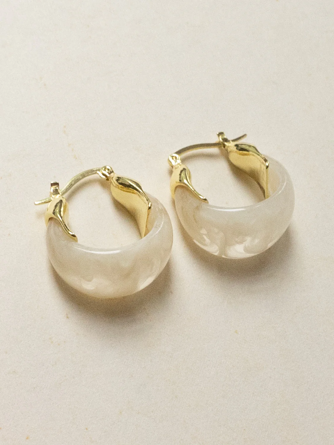 Chunky Cradle Hoops - White - Image 3