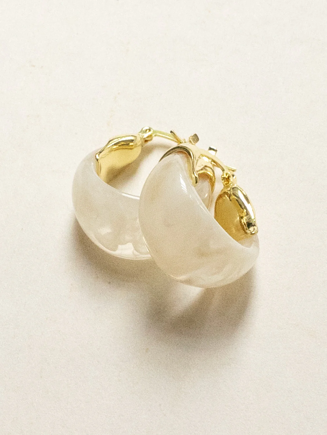 Chunky Cradle Hoops - White - Image 4