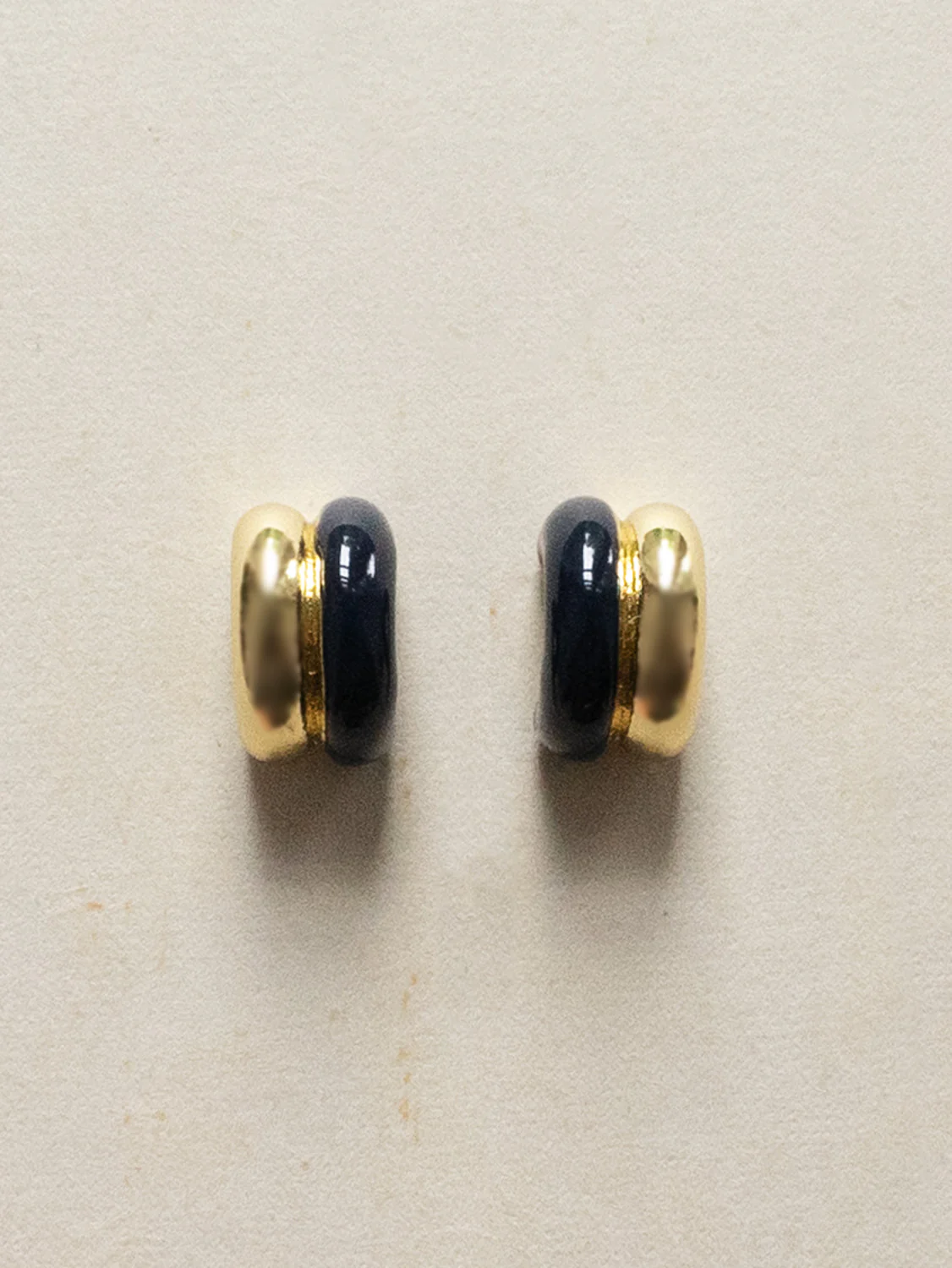 Chunky Enamel Earrings - Dark Blue