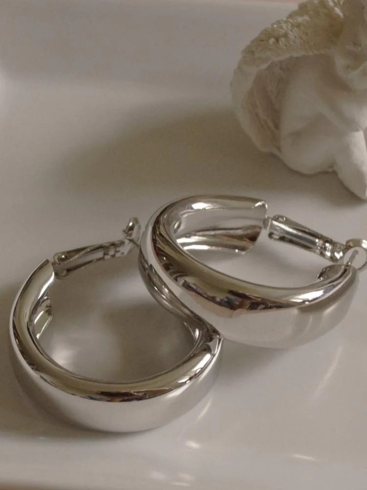 Chunky Essential Hoops - Silver - Image 2