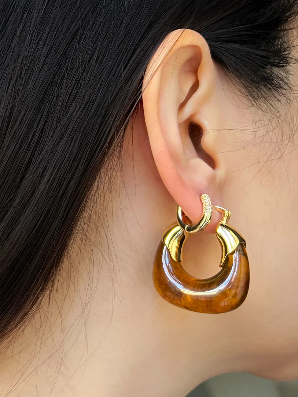 Chunky Hoops - Tea Brown - Image 3