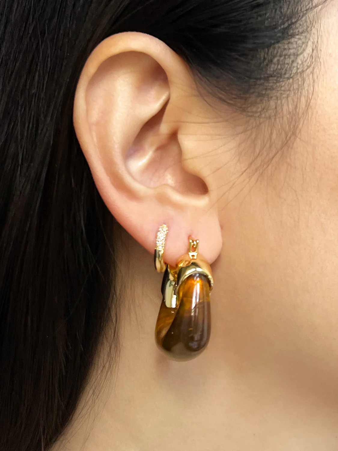 Chunky Hoops - Tea Brown - Image 4