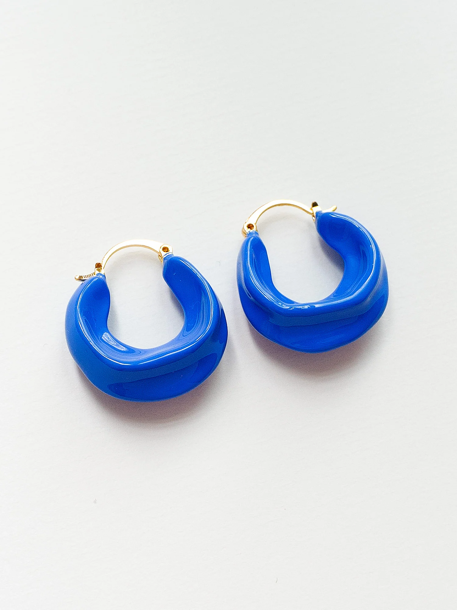Chunky Oracle Enamel Hoops - Blue - Image 5