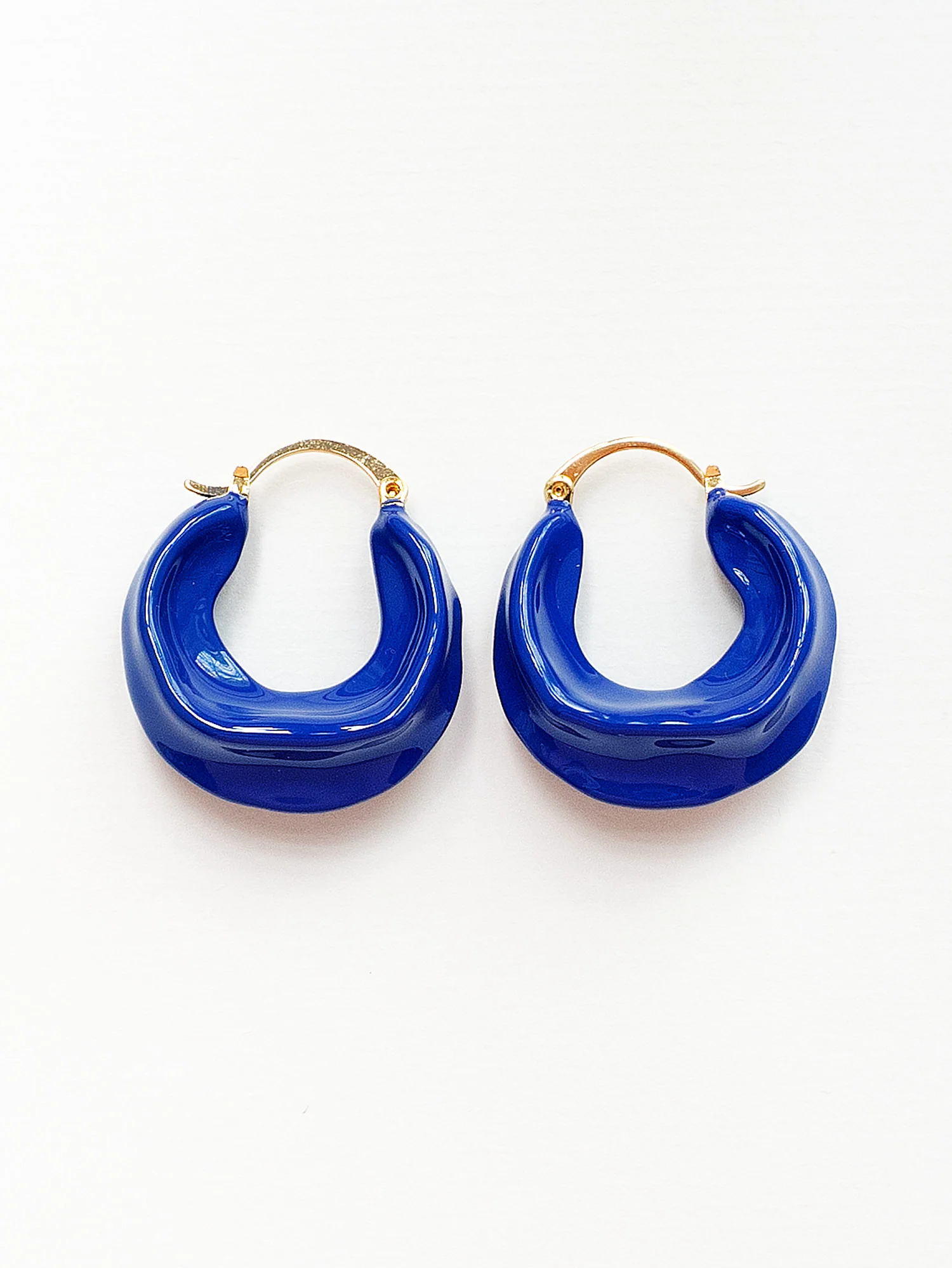 Chunky Oracle Enamel Hoops - Dark Blue - Image 2