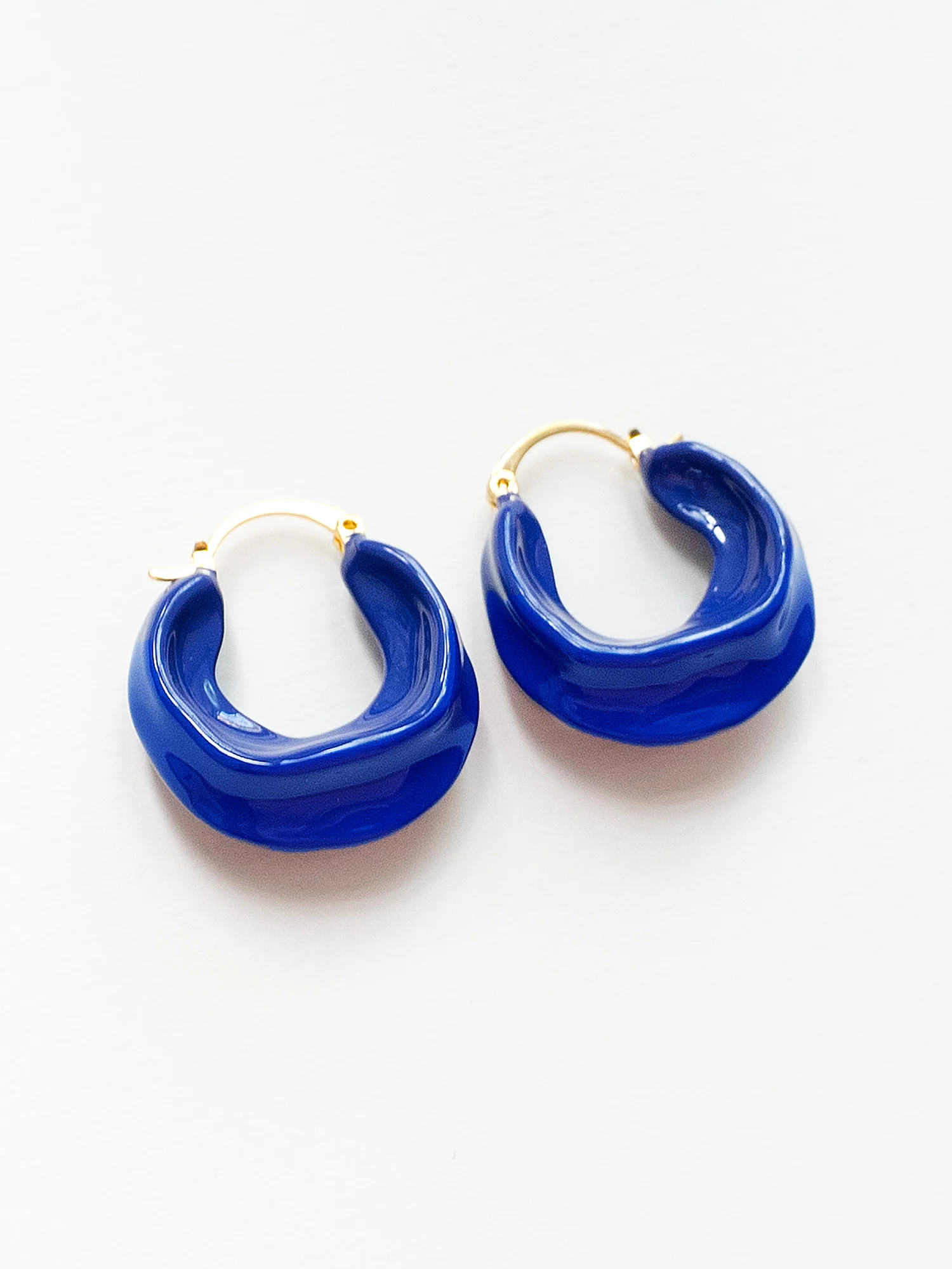 Chunky Oracle Enamel Hoops - Dark Blue - Image 4
