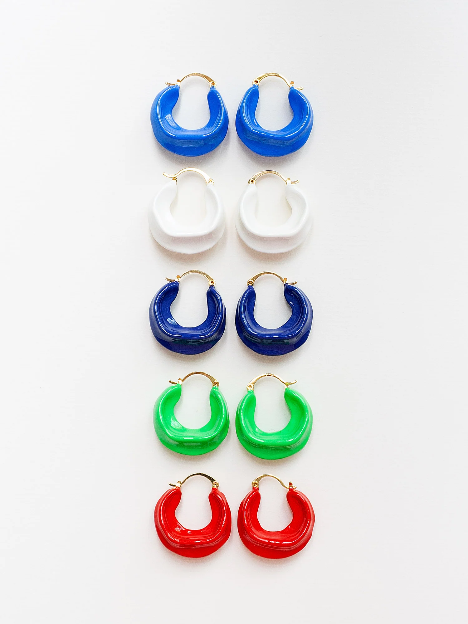 Chunky Oracle Enamel Hoops - Dark Blue - Image 6