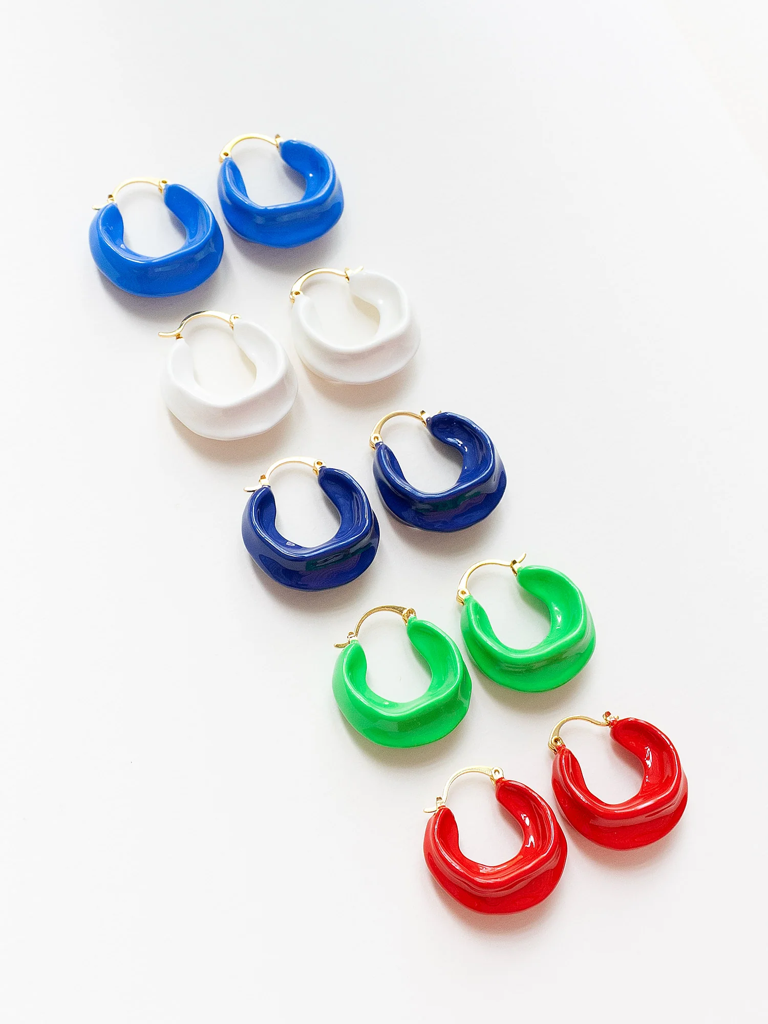 Chunky Oracle Enamel Hoops - Dark Blue - Image 7