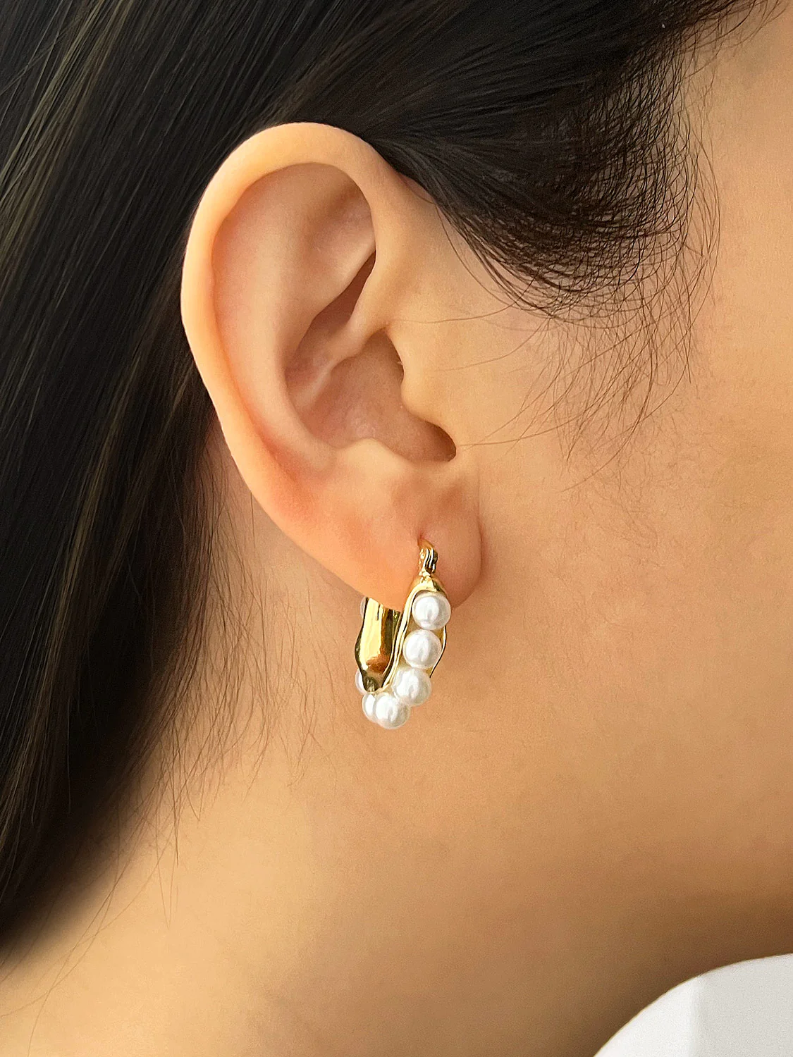 Chunky Pearl Hoops - Image 2