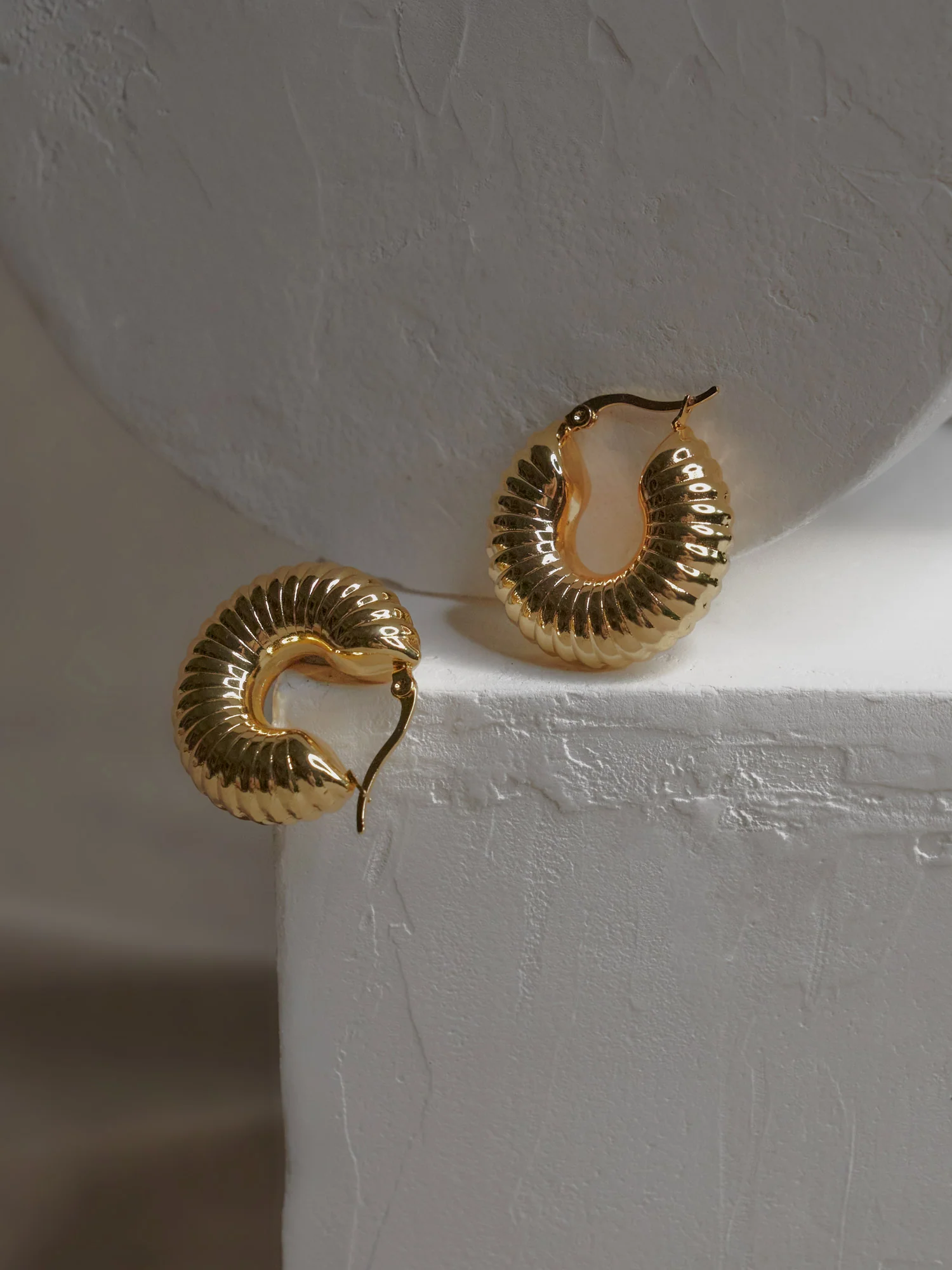 Chunky Ridged Hoops - Image 2