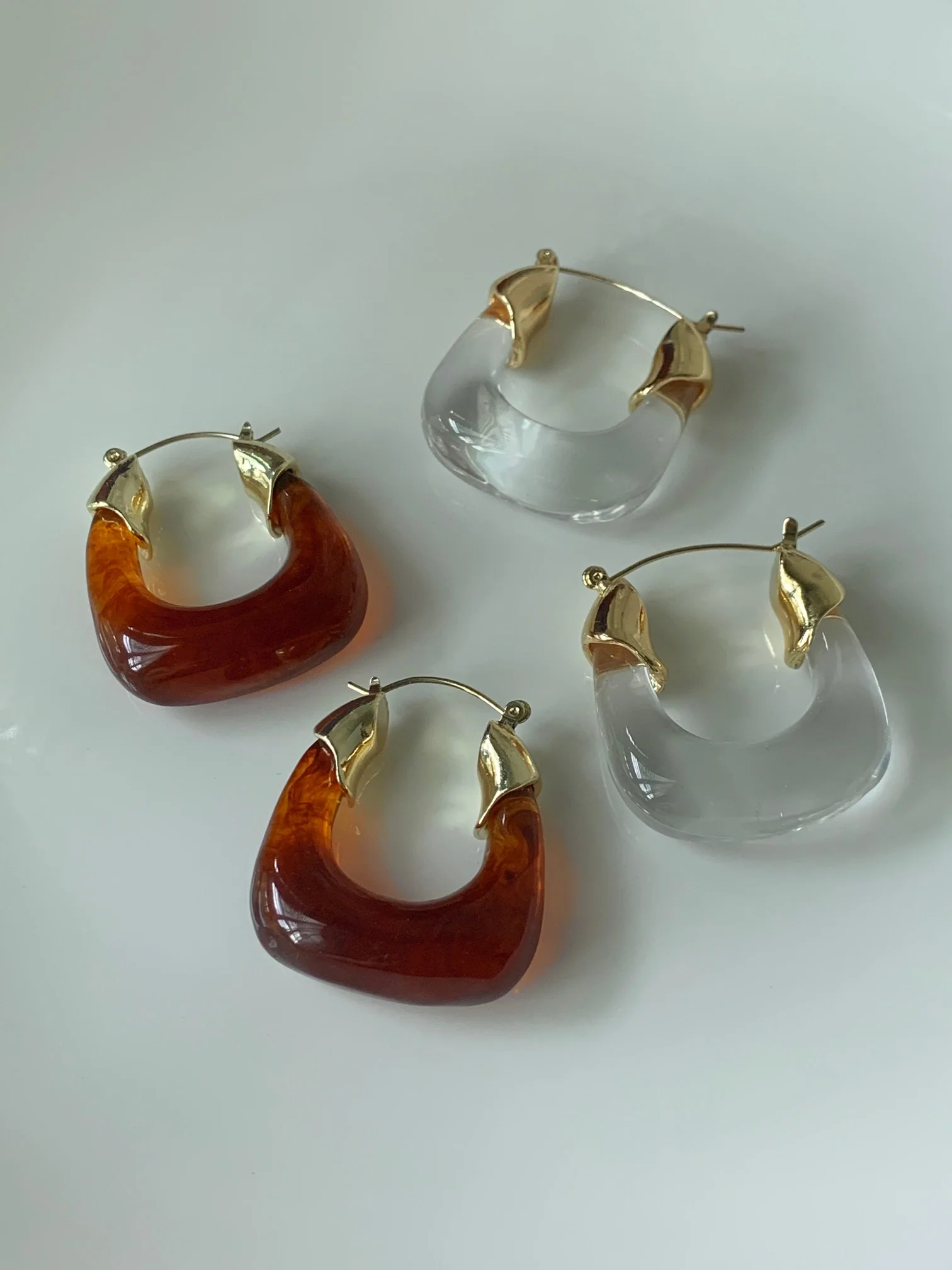Chunky Vintage Hoops - Brown - Image 4