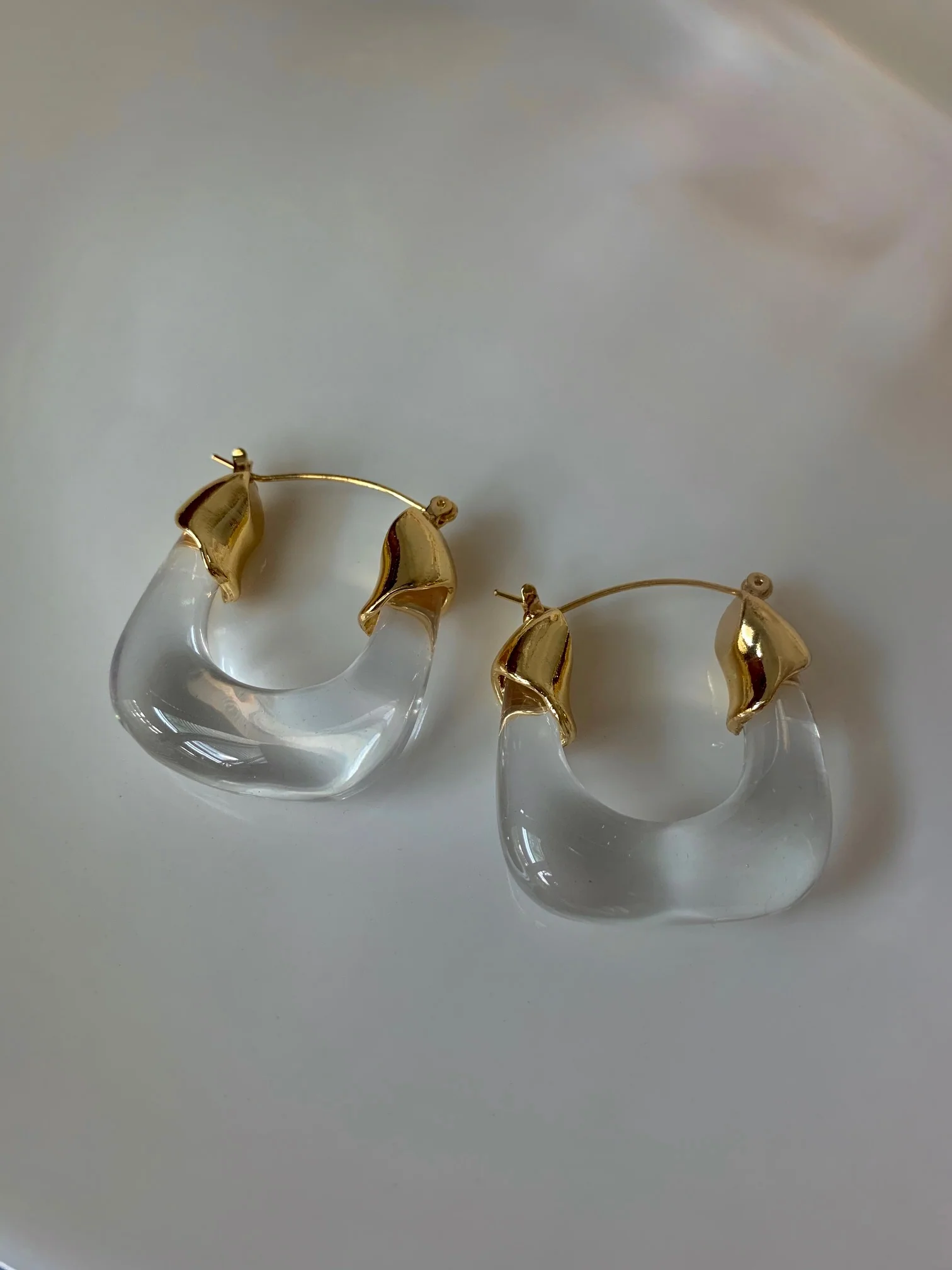 Chunky Vintage Hoops - Clear - Image 3